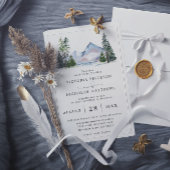Invitation Rustic Mountain Forest Tree Budget QR Code Wedding