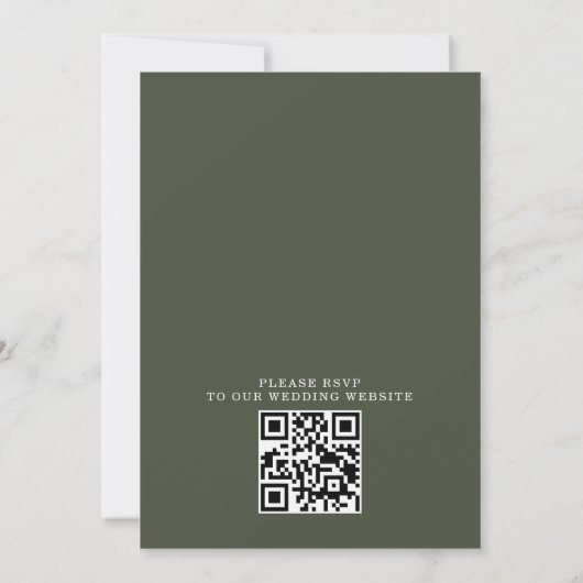 Invitation Rustic Mountain Forest Tree Budget QR Code Wedding (Dos)