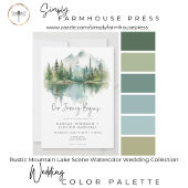 Invitation Rustic Mountain Lake Scene Mariage d'aquarelle