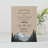 Invitation Rustic Mountain Mariage forestier (Debout devant)