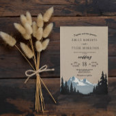Invitation Rustic Mountain Mariage forestier