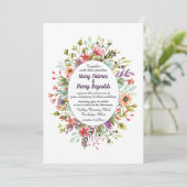 Invitation Rustic Mountain Meadow Fleur sauvage Mariage (Debout devant)