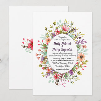 Invitation Rustic Mountain Meadow Fleur sauvage Mariage