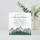 Invitation Rustic Mountain & Pine Mariage Répétition & Dîner (Debout devant)
