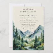 Invitation Rustic Mountain Pines Mariage de fin de semaine (Devant)