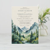 Invitation Rustic Mountain Pines Mariage de fin de semaine (Debout devant)
