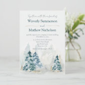 Invitation Rustic Mountain Trees À feuillage persistant Maria (Debout devant)