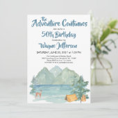 Invitation Rustic Mountain Watercolor Adventure 50e anniversa (Debout devant)