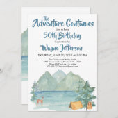 Invitation Rustic Mountain Watercolor Adventure 50e anniversa (Devant / Derrière)