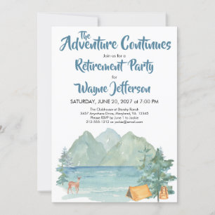 Invitation Rustic Mountain Watercolor Aventure Retraite