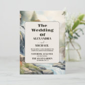 Invitation Rustic Mountain Waterfall Boho Mariage (Debout devant)