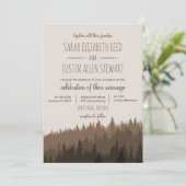 Invitation Rustic Mountain wedding Invite à Brown (Debout devant)