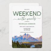Invitation Rustic Mountain Weekend dans le Woods Bachelor (Devant / Derrière)
