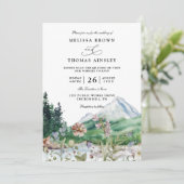 Invitation Rustic Mountain Wildflower Boho QR code Wedding (Debout devant)