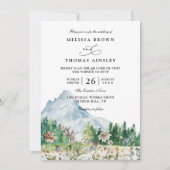 Invitation Rustic Mountain Wildflower Boho QR Code Wedding (Devant)
