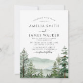 Invitation Rustic Mountain Woodland Forêt extérieure Mariage  (Devant)