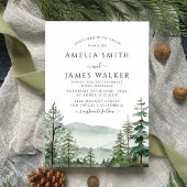 Invitation Rustic Mountain Woodland Forêt extérieure Mariage 