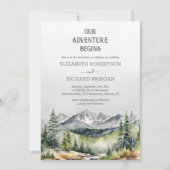 Invitation Rustic Mountains Aventure commence Mariage (Devant)