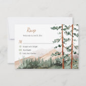 Invitation Rustic Mountains Forest Pine Spruce Trees Mariage (Devant)