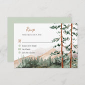Invitation Rustic Mountains Forest Pine Spruce Trees Mariage (Devant / Derrière)