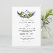 Invitation Rustic Mountains Forest Watercolor QR Code Wedding (Debout devant)