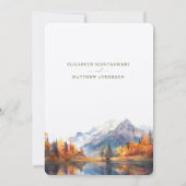 Invitation Rustic Mountains Lake Automne Mariage d'hiver (Dos)