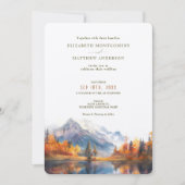 Invitation Rustic Mountains Lake Automne Mariage d'hiver (Devant)