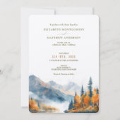 Invitation Rustic Mountains Lake Automne Mariage d'hiver (Devant)