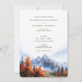 Invitation Rustic Mountains Lake Automne Mariage d'hiver (Devant)