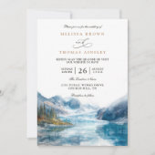 Invitation Rustic Mountains Lake Montana QR Code Wedding (Devant)