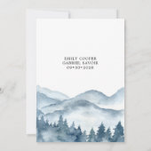 Invitation Rustic Mountains Mariage d'aquarelle de forêt (Dos)