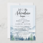 Invitation Rustic Mountains Mariage d'aquarelle de forêt (Devant)