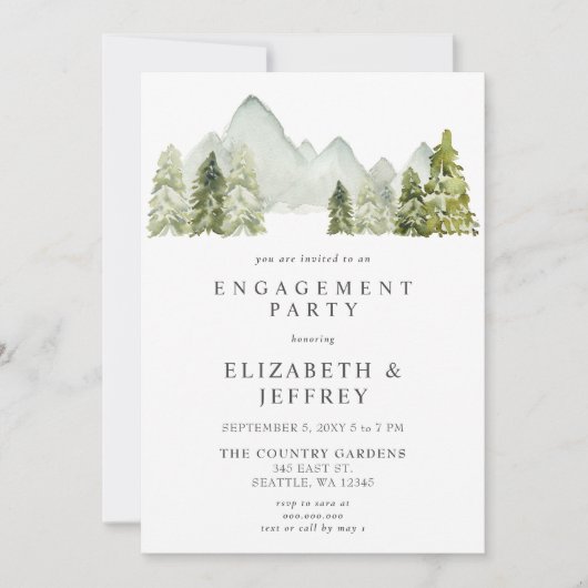 Invitation Rustic Mountains Pine (Devant)