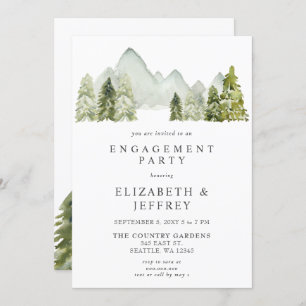 Invitation Rustic Mountains Pine