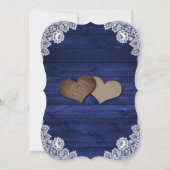 Invitation Rustic Navy Blue Wood Lace Sunflower Bridal Shower (Dos)