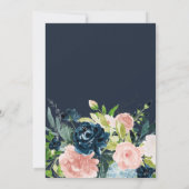 Invitation Rustic Navy Blush Floral Botanical Graduation (Dos)
