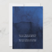 Invitation Rustic Navy & Faux Parties scintillant Silver Driv (Dos)