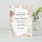 Invitation Rustic Neutral Boho Floral Wedding (Debout devant)