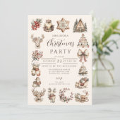 Invitation Rustic Neutral Christmas Celebration (Debout devant)