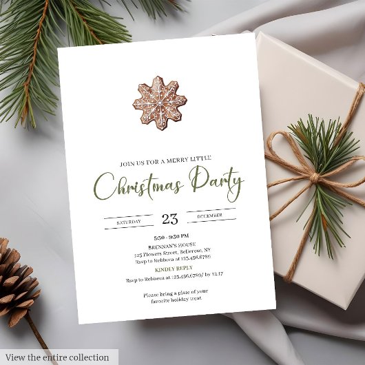 Invitation Rustic Neutral Earthy Minimalist Cozy Holiday Xmas