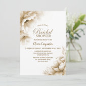 Invitation Rustic Neutral Floral Bridal Shower (Debout devant)