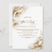 Invitation Rustic Neutral Floral Wedding After Party (Devant)