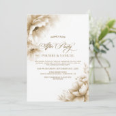 Invitation Rustic Neutral Floral Wedding After Party (Debout devant)