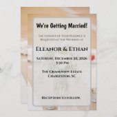 Invitation Rustic Neutral White Rose Burlap Mason Jar Wedding (Devant / Derrière)