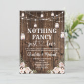 Invitation Rustic Nothing Fancy Just Love Wedding (Debout devant)