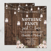Invitation Rustic Nothing Fancy Just Love Wedding (Devant / Derrière)