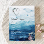 Invitation Rustic Ocean Bridal Showback<br><div class="desc">Cette invitation rustique à la douche nuptiale océanique est parfaite pour votre mariage boho de plage rustique. Ce design présente une calligraphie en noir et blanc audacieuse avec un arrière - plan océanique pour correspondre à votre destination de plage mariage ou un mariage moderne décontracté au printemps, à l'été ou...</div>