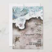 Invitation Rustic Ocean | Fête de fiançailles sur la plage (Devant)