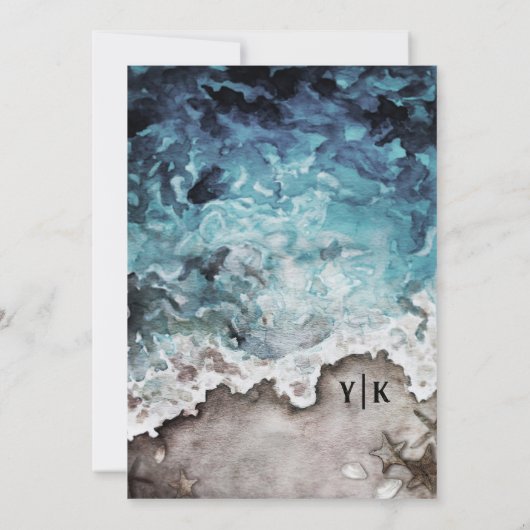 Invitation Rustic Ocean Nous sommes engagés pour l'engagement (Dos)