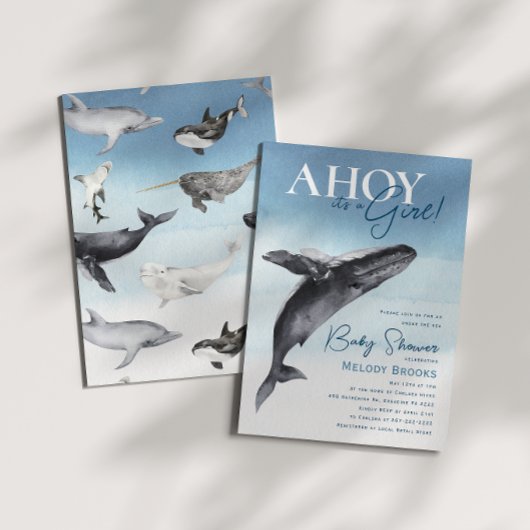 Invitation Rustic Ocean Whale Ahoy C'est un Baby shower de fi